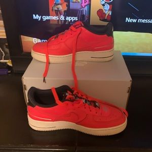 Neon Red Air Force 1s